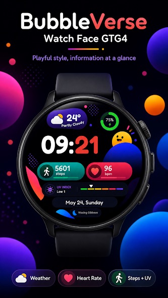 BubbleVerse GTG4 watch face preview