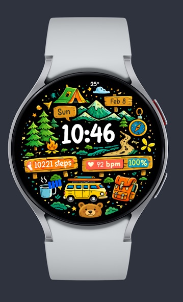 Camping Adventure GTD3 watch face preview
